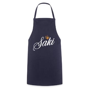 Saki Nom personnalisé pour femmes enfants bambins - Saki - Tablier de cuisine - marine - Devant - AI Model Male 185 dark (185cm)