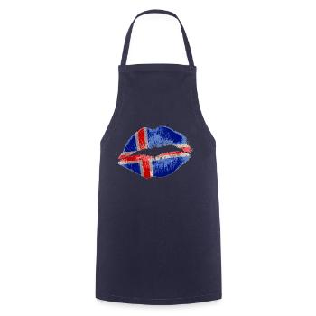 Kiss (Iceland / Iceland) - Cooking Apron - navy - Front - AI Model Male 185 dark (185cm)