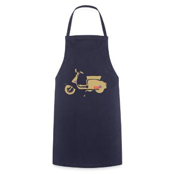 Retro Scooter - Cooking Apron - navy - Front - AI Model Male 185 dark (185cm)