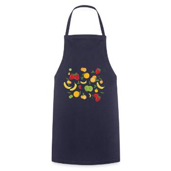 Fruits & Fruits - Strawberry and Banana - Cooking Apron - navy - Front - AI Model Male 185 dark (185cm)