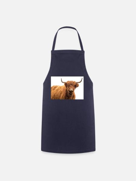 Scottish cow. Kuh. - Kochschürze - Navy