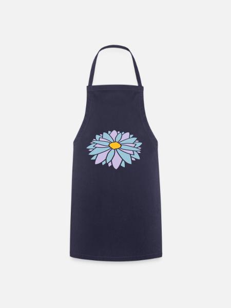 Bunte Hübsche Blume Design - Kochschürze - Navy