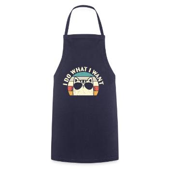 Je fais ce que je veux Des lunettes de soleil Pour amoureux des chats - Tablier de cuisine - marine - Devant - AI Model Male 185 dark (185cm)