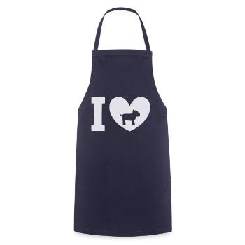 I love dogs, dog lovers, dog love, animal lovers - Cooking Apron - navy - Front - AI Model Male 185 dark (185cm)