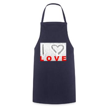 ZoffArt I love LOVE - Kochschürze - Navy - Vorne - AI Model Male 185 dark (185cm)