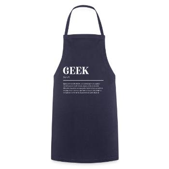 Geek: Définition Drôle - Cadeau Original - Tablier de cuisine - marine - Devant - AI Model Male 185 dark (185cm)