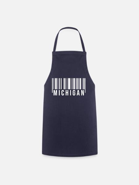 Michigan Barcode - Kochschürze - Navy