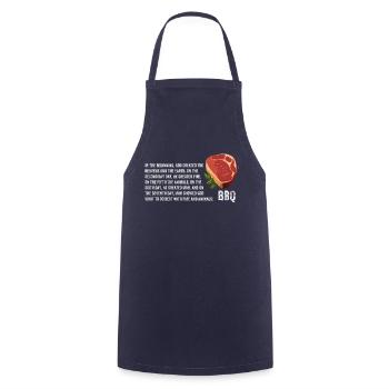 Holy BBQ Bible - Kochschürze - Navy - Vorne - AI Model Male 185 dark (185cm)