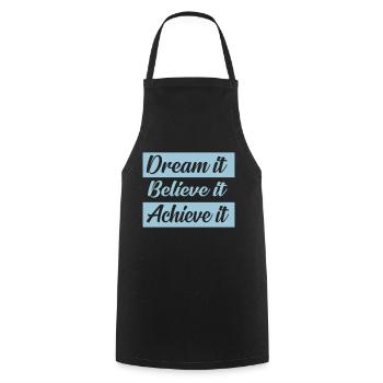 rêver citation inspirante - Tablier de cuisine - noir - Devant - AI Model Male 185 dark (185cm)