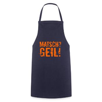 Matsch? Geil! - Kochschürze - Navy - Vorne - AI Model Male 185 dark (185cm)