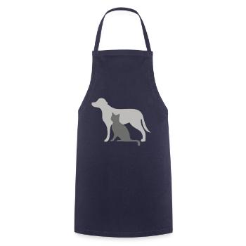 Dog and cat - Cooking Apron - navy - Front - AI Model Male 185 dark (185cm)