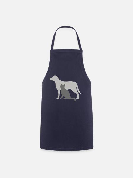 Dog and cat - Cooking Apron - navy