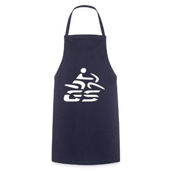 Logo GS-Fahrer Nr. 4 | white - Kochschürze - Navy - Vorne - AI Model Male 185 dark (185cm)