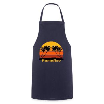 Black Yellow Orange Red Paradise Design - Cooking Apron - navy - Front - AI Model Male 185 dark (185cm)