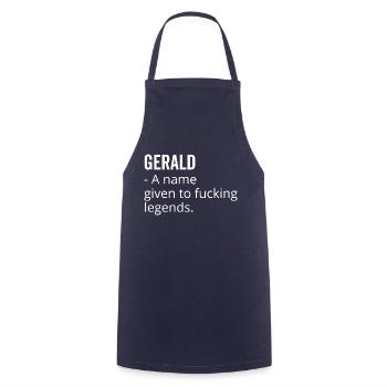 Gerald a Name Given to Fucking Legends - Cooking Apron - navy - Front - AI Model Male 185 dark (185cm)