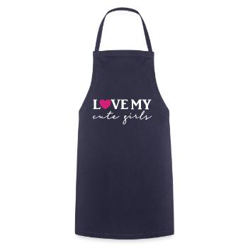 Love my cute girls - Cooking Apron - navy - Front - AI Model Male 185 dark (185cm)