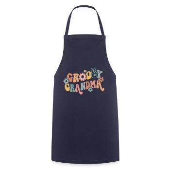 Retro Groovy Oma passende Familienfeier - Kochschürze - Navy - Vorne - AI Model Male 185 dark (185cm)