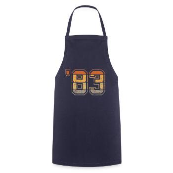 Year 1983 - '83 - Cooking Apron - navy - Front - AI Model Male 185 dark (185cm)