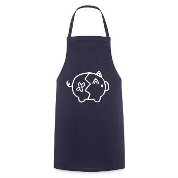 Sparschwein zerbrochen Geld - Kochschürze - Navy - Vorne - AI Model Male 185 dark (185cm)