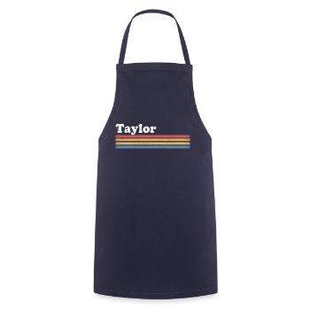 Taylor Name Personalized Birthday Christmas - Cooking Apron - navy - Front - AI Model Male 185 dark (185cm)