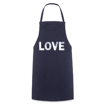 LOVE. Ein Shirt, ein Wort. - Kochschürze - Navy - Vorne - AI Model Male 185 dark (185cm)