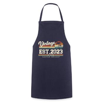2023 Vintage Millésime anniversaire Retro cadeau - Tablier de cuisine - marine - Devant - AI Model Male 185 dark (185cm)