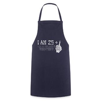 Ich bin 25 plus Mittelfinger - 26. Geburtstag - Kochschürze - Navy - Vorne - AI Model Male 185 dark (185cm)