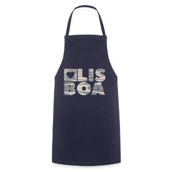 Lisboa - Lissabon - Lisbon - Cooking Apron - navy - Front - AI Model Male 185 dark (185cm)