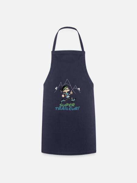 le trail running est un super ultra trail runner - Tablier de cuisine - marine