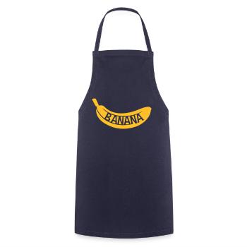 jaune texte banana logo fruits banane délicieux sain il - Tablier de cuisine - marine - Devant - AI Model Male 185 dark (185cm)