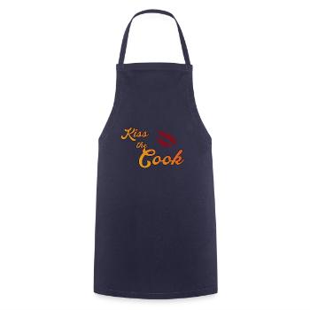 Kiss the cook - Cooking Apron - navy - Front - AI Model Male 185 dark (185cm)