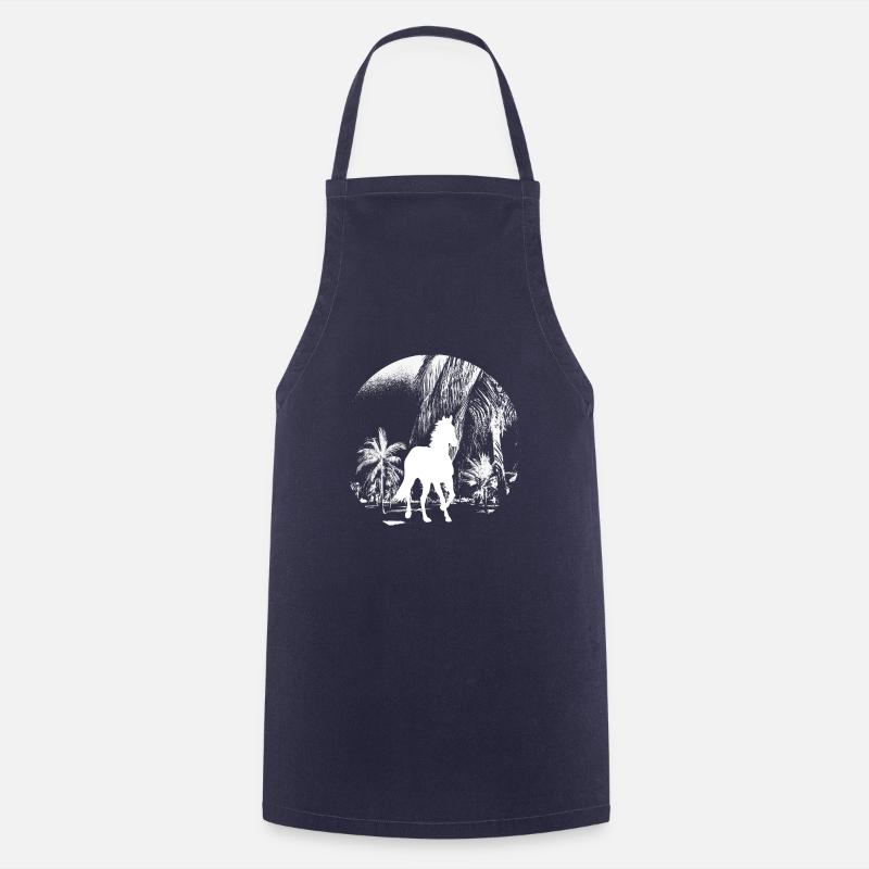 Pferd Pferde - Kochschürze - Navy