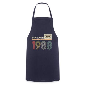 Cassette vintage 1988 - Tablier de cuisine - marine - Devant - AI Model Male 185 dark (185cm)