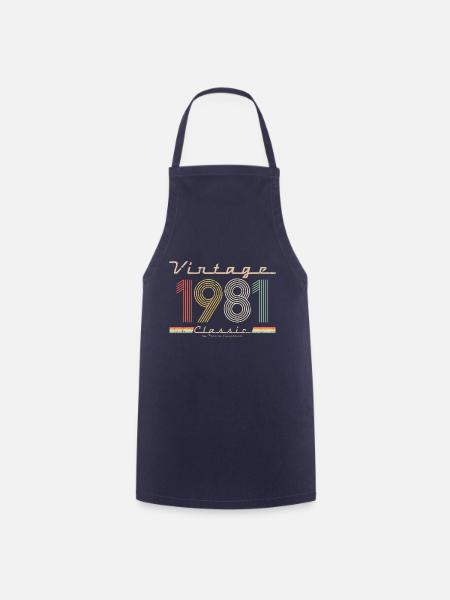 Vintage Classic 1981 pseudo rétro année de naissance - Tablier de cuisine - marine