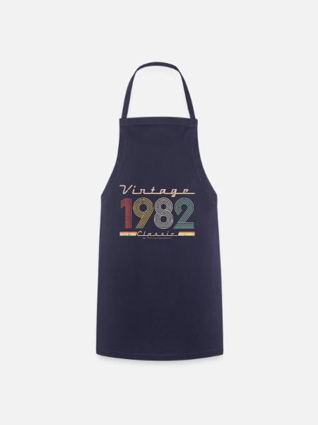 Vintage Classic 1982 pseudo rétro année de naissance - Tablier de cuisine - marine