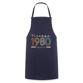 Vintage Classic 1980 pseudo retro year of birth - Cooking Apron - navy - Front - AI Model Male 185 dark (185cm)