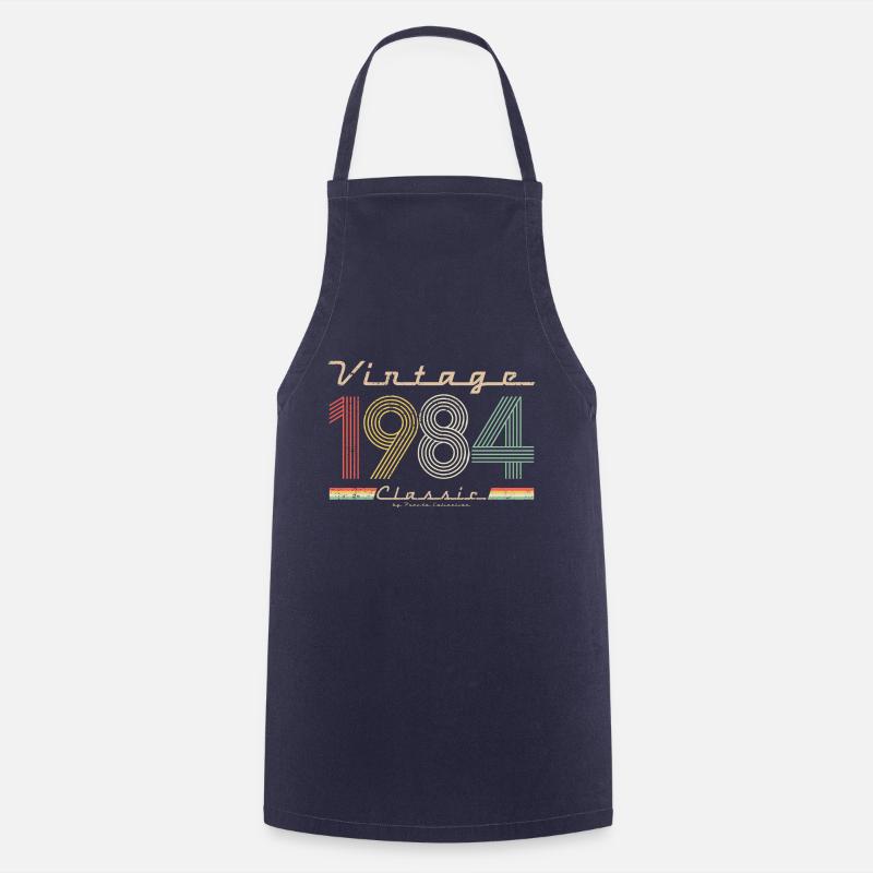 Vintage Classique 1984 pseudo rétro année de naissance - Tablier de cuisine - marine
