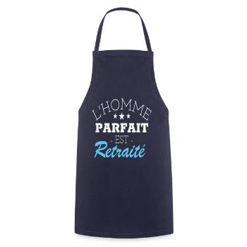 tee shirt retraité humour retraite homme cadeau - Tablier de cuisine - marine - Devant - AI Model Male 185 dark (185cm)