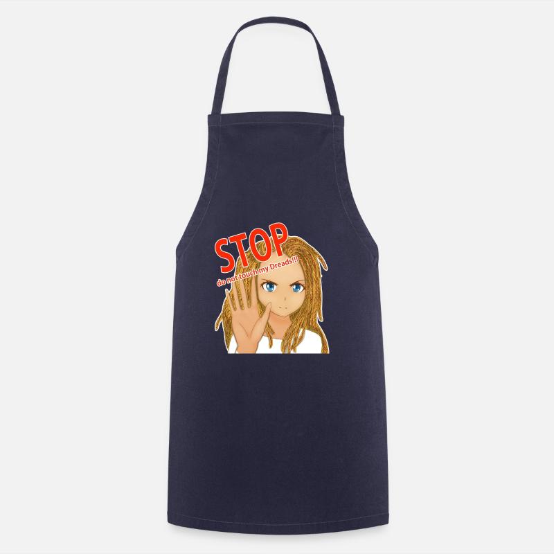 STOP do not touch my dreads! blonde dreads - Cooking Apron - navy