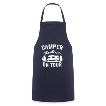 camping camper on tour - Cooking Apron - navy - Front - AI Model Male 185 dark (185cm)