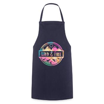 Wild and Free - Cooking Apron - navy - Front - AI Model Male 185 dark (185cm)