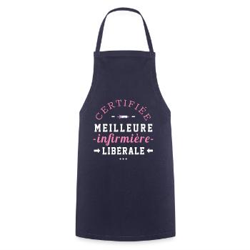 T shirt infirmière libérale humour cadeau. - Tablier de cuisine - marine - Devant - AI Model Male 185 dark (185cm)