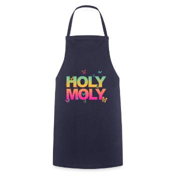 Funny saying - Holy Moly for men and women - Cooking Apron - navy - Front - AI Model Male 185 dark (185cm)