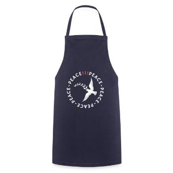 Peace Design - Une colombe de paix avec un rond - Tablier de cuisine - marine - Devant - AI Model Male 185 dark (185cm)