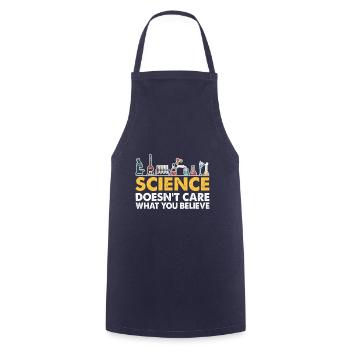 Citation de l’enseignant La science ne se soucie pas de ce que vous croyez - Tablier de cuisine - marine - Devant - AI Model Male 185 dark (185cm)