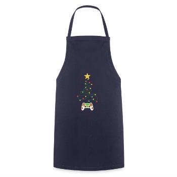 Gaming Quote GAMER Controller Merry Christmas Tree - Cooking Apron - navy - Front - AI Model Male 185 dark (185cm)