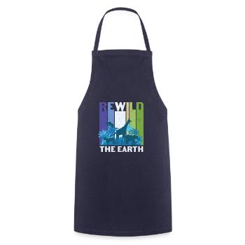 Earth Quote Earth Quote Rewild And Save The Earth - Cooking Apron - navy - Front - AI Model Male 185 dark (185cm)