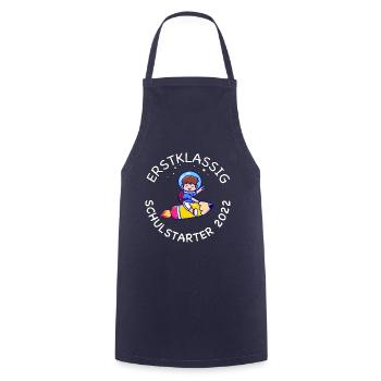 Kinder Schulkind Einschulung Grundschule Erstkläss - Kochschürze - Navy - Vorne - AI Model Male 185 dark (185cm)