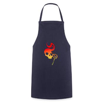 Match silhouette skull - Cooking Apron - navy - Front - AI Model Male 185 dark (185cm)