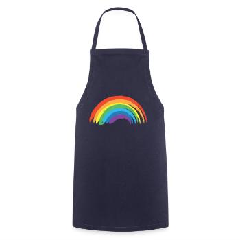 Regenbogen mit bunten Farben Retro Vintage - Kochschürze - Navy - Vorne - AI Model Male 185 dark (185cm)